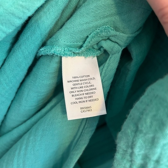 CASLON TEXTURED COTTON SLEEVELESS MAXI DRESS IN GREEN MARINE - Picture 14 of 14